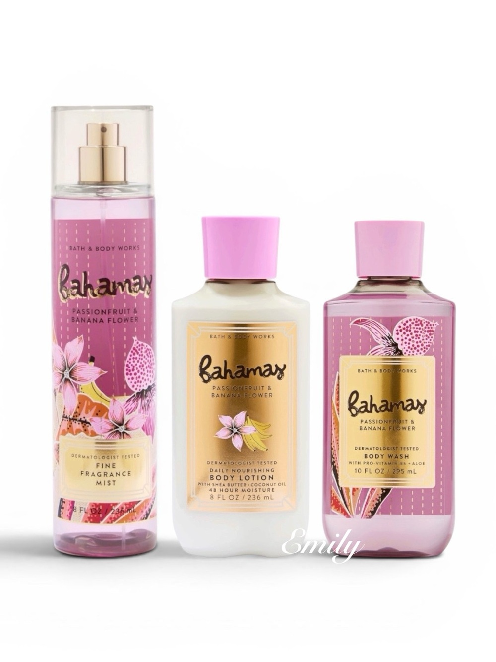 Bath & Body Works BAHAMAS Passionfruit & Banana Flower Body Care Set Bundle